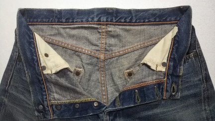 WAREHOUSE 50s Vintage jeans Reprint Selvedge Button fly hidden rivet