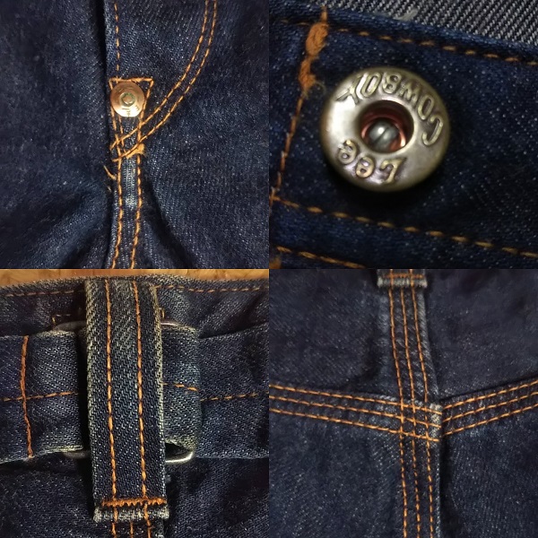 30s Lee Cowboy Pants 101 Reprint Crotch rivet and cinch back