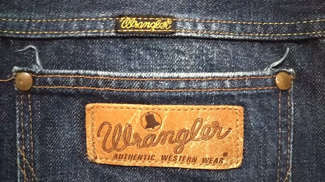 90s Wrangler Selvedge denim jeans Made in JAPAN Leather label