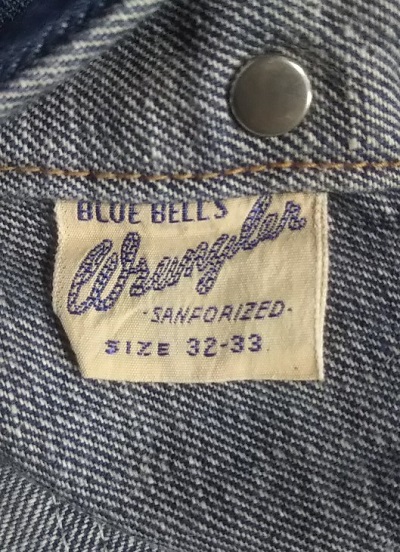 40s Inner winding Wrangler11MWB Japan.Cowboy jeans.W33 Inner blue bell tag