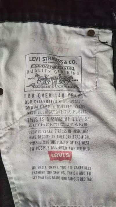 90s Levis 505 Black Made in USA Vintage 140th anniver Pocket printing