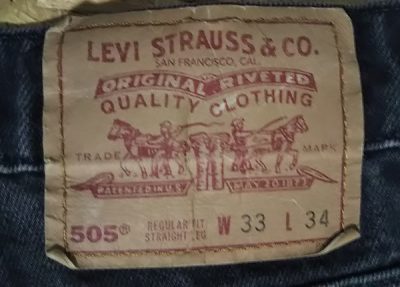 90s Levis 505 Black Made in USA Vintage 140th anniver Paper label