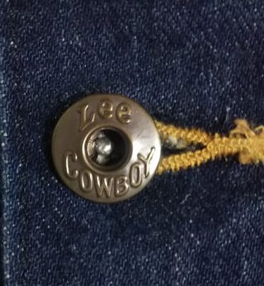 30s LEE COWBOY Denim Jacket Donut-shaped button "Lee cowboy" characters