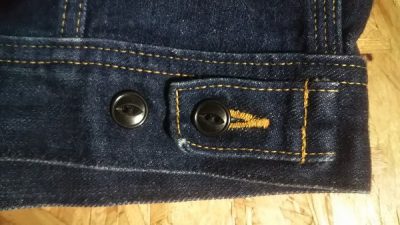30s LEE COWBOY Denim Jacket Large Cat eye button adjuster