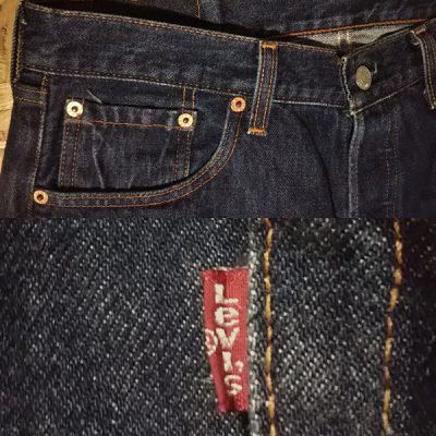 90s Levi’s501 Made in USA W31-32 1999 made Coin pocket and red tab "Small e"