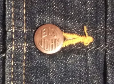 BIG JOHN 2nd type Denim jacket size L "BIG JOHN" engraved button