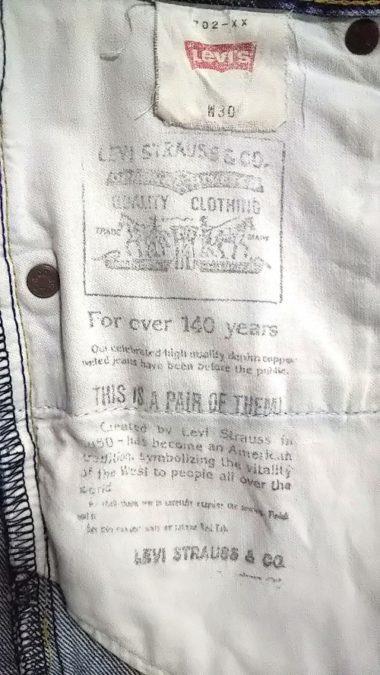 LVC 90s Levi's 702”30s 501 reprint” 140th anniversary Japan mode W28-29 140th anniversary letter "front pocket bag"