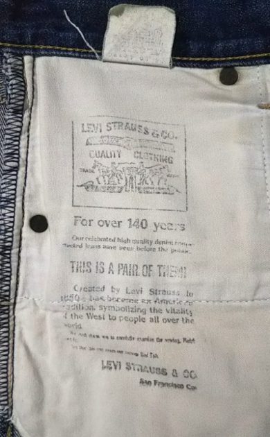 90s Levi's 702”30s 501 reprint” 140th anniversary Japan mode W32-33 140th anniversary letter "front pocket bag"