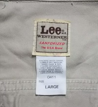 Tag - 90s Lee Westener Jacket ”Dead Stock“ 60s reprint Made in Japan