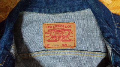 Paper label-LVC 90s Levi's 71557 Denim Jacket 60s reprint.