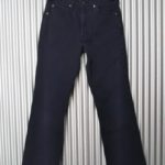 Inside display tag-90s Levi’s 517 Made in Japan Size 28 Dark navy White tab.