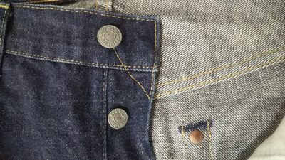 V-stitch "top button" and hidden rivet-90s Levi's 503xx "50s reprint" W34 L31