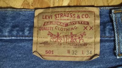 Paper Label-1990s Levi's 501 Made in USA 1991 made W32 L33