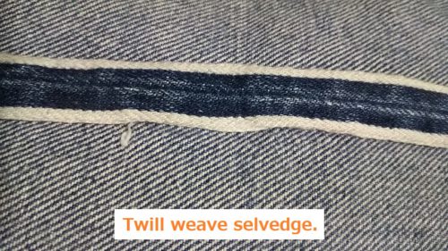 Twill weave selvedge shrinkage