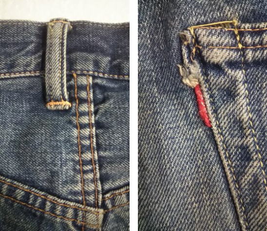 WAREHOUSE 50s Vintage jeans Reprint Selvedge Pisname offset belt loop