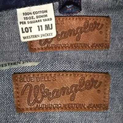 50s Wrangler 11MJ Western Jacket Leather label and display ticket