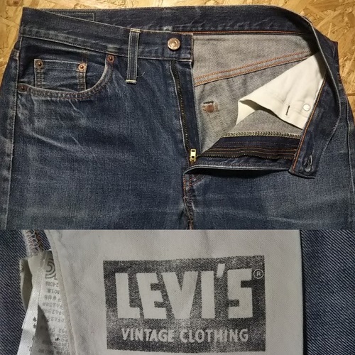 LEVI'S 501ZXX　1954 zipper model Hidden rivet and Levi's vintage closing print (pocket bag)