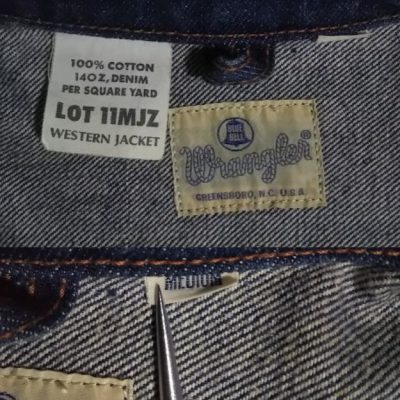 50s Wrangler 11mjz prototype denim jacket Western jacket label