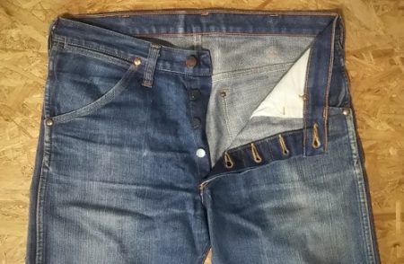 40sInner winding Wrangler11MWB Japan.Cowboy jeans.W33 Button fly