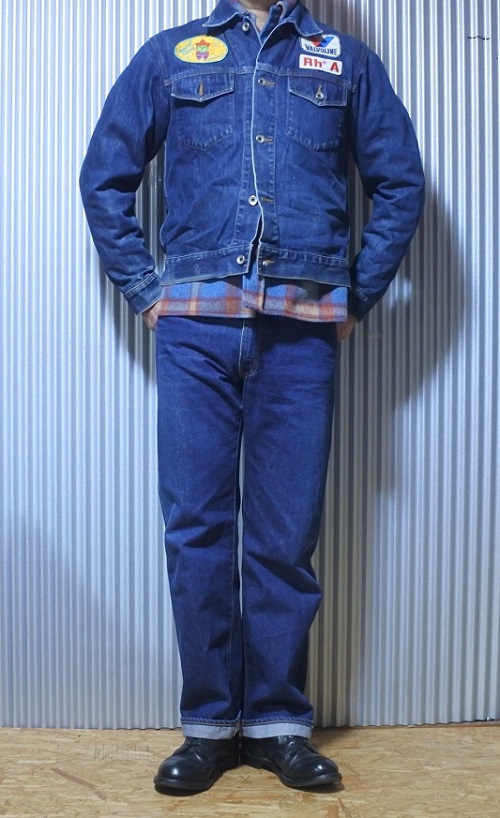 70s BIG JOHN 316 Jeans. Wearing image