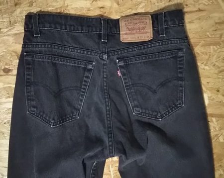 90s Levis 505 Black Made in USA Vintage 140th anniver Back pocket