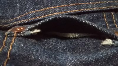 60s CANTON Selvedge Slim jeans. Selvedge in coin pocket