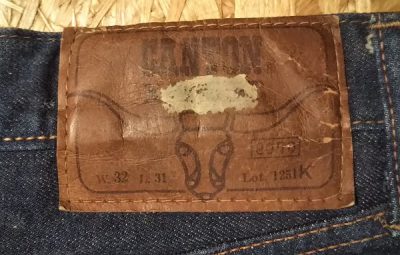 60s CANTON Selvedge Slim jeans. Paper label