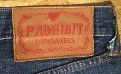 “PROHIBIT” selvedge jeans. From NY select shop brnd Leather label
