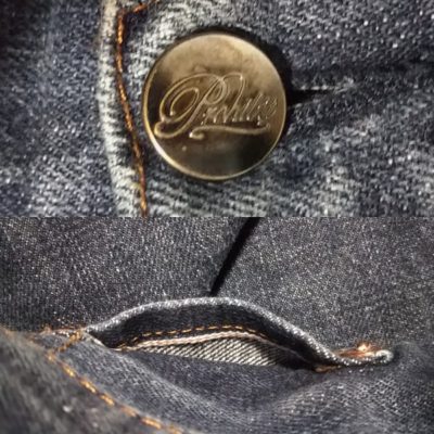 “PROHIBIT” selvedge jeans. From NY select shop brand Top button and selvedge in coin pocket