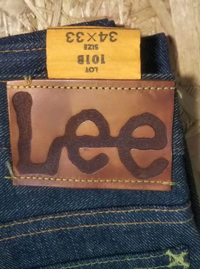 Leather label 40s Lee Riders jeans Reprint Unused Raw denim 90s made