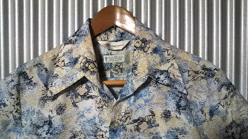 Collar of 70s dacron polyester shirt .