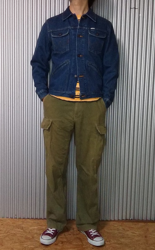 Wearing image 1 - 90s Wrangler 124MJ Western Jacket Broken denim Japan made