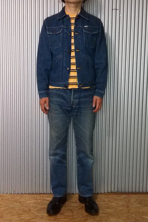 Wearing image 2 - 90s Wrangler 124MJ Western Jacket Broken denim Japan made