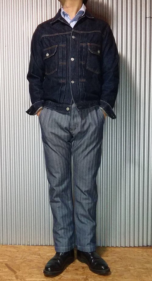 Wearing image 1 - "STRONG HOLD Overalls" Herringbone Tapered Work Pants