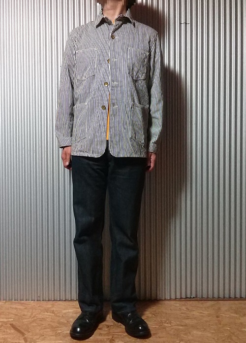 Wearing image 1 --Levis Vintage Closing Levi's Hickory Chore coat30s reprint