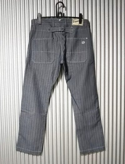 Back view - "STRONG HOLD Overalls" Herringbone Tapered Work Pants