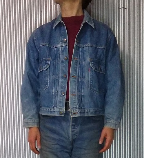 Wearing image 1 - VTG 80s Levi's Type 2 70502-0217 Denim Jacket. Japan made Orange tab