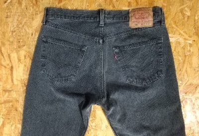 Back pocket - 1990s Levi's 501 Made in USA 1995 made Black W33 L31