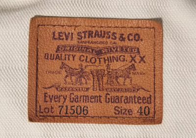 Leather label-LVC 90s Levi's 71506 Type 1 Twill “Drill” jacket size 40 Big E