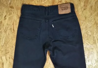 Back pocket-90s Levi's 517 Made in Japan Size 28 Dark navy White tab Good condition.