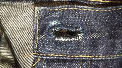 Repaired top buttonhole-90s Levi's 503xx "50s reprint" W34 L31