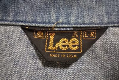 Tag-70s Lee Light oz denim Jacket. Made in USA. Size L.
