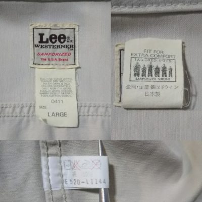Tag -90s Lee Westerner Jacket. 60s reprint. Size L. Made in Japan. Lee100-J 101J