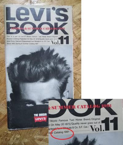 1991 Levi's Book-90s Levi's Chambray Work Shirt. Made in Japan. Saddle-man tag. Orange tab.