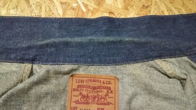 Collar fade-90s Levi ’s 71557 type 3 denim jacket 38 Big E 60s reprint