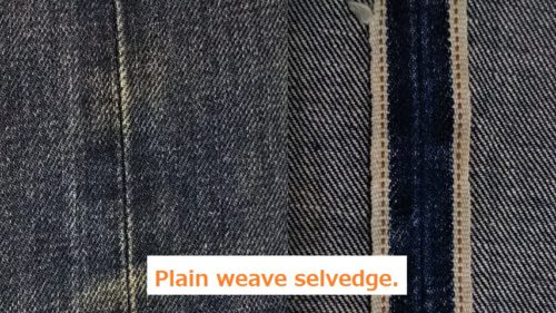 DENIM　Plain weave selvedge.